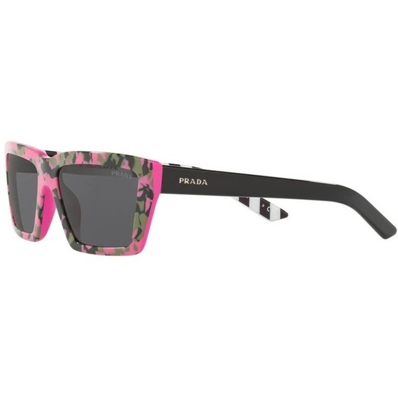 Prada Pink Camo Geo 57mm Rectangle Sunglasses NWOT - Picture 4 of 10